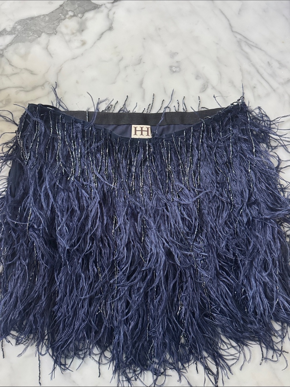Haute Hippie Feather and Fringe Skirt